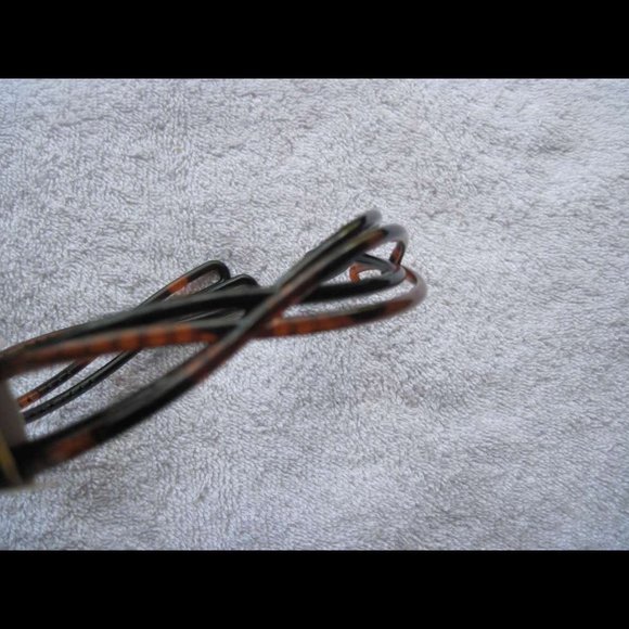 2 Goody Thin Crossed Woven Twisted Plastic Head Bands Black Tortoiseshell Brown - Picture 3 of 5